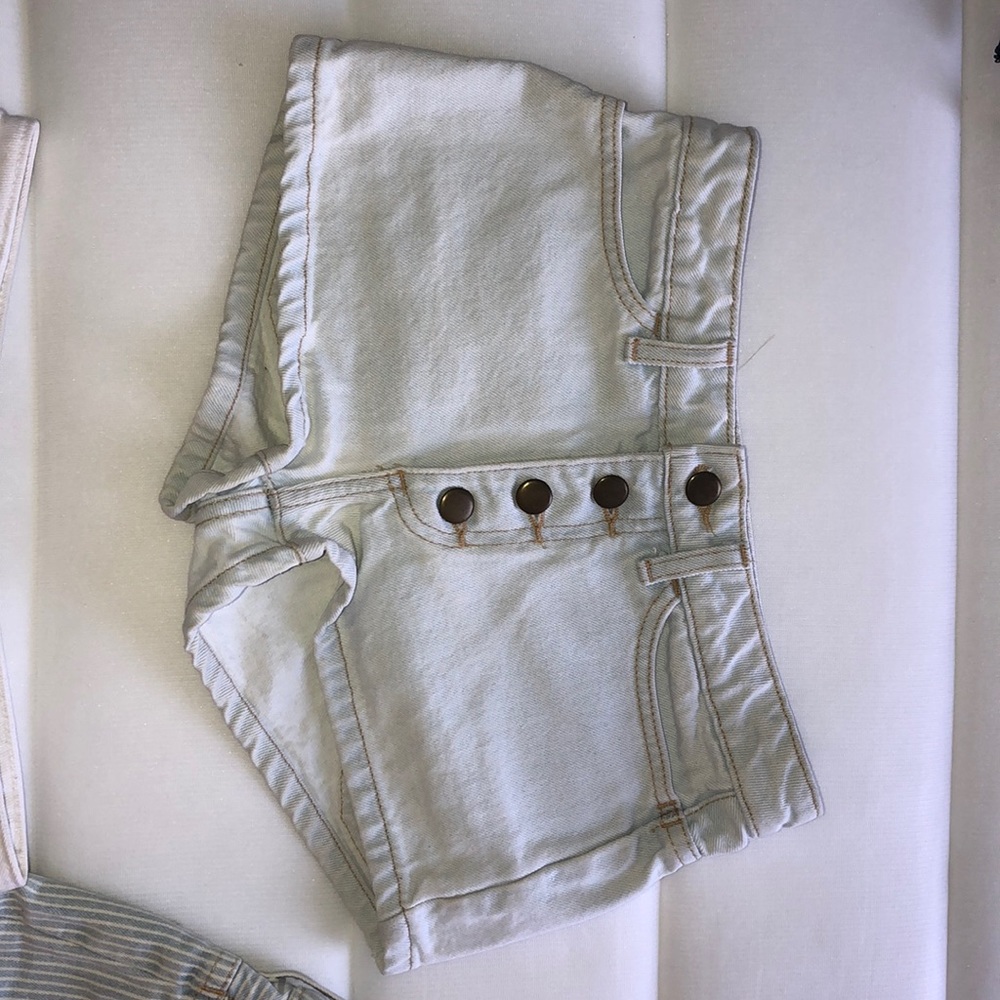 Light blue jean shorts